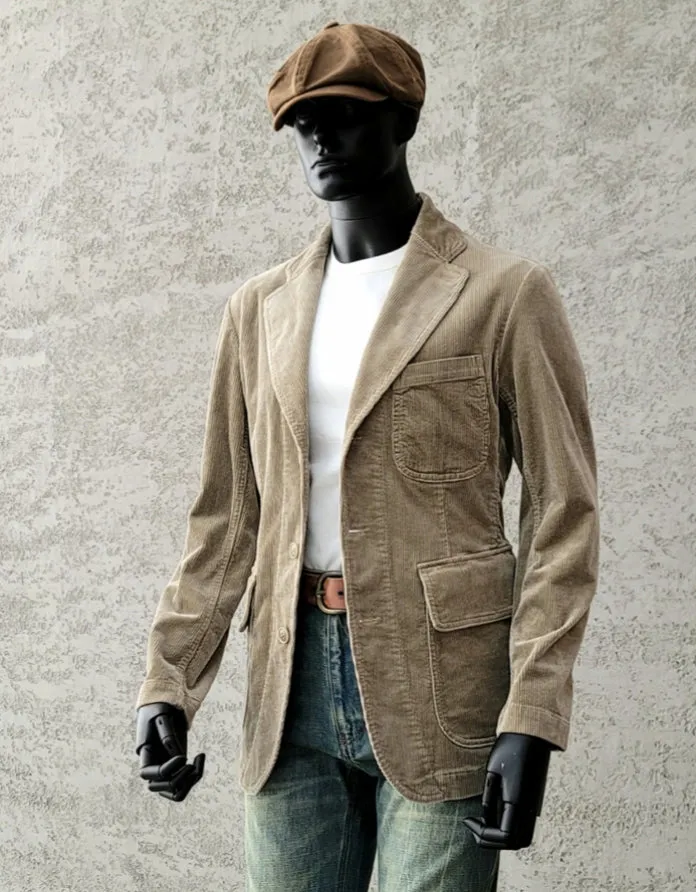 Men's Corduroy Notch Lapel Suit Jacket