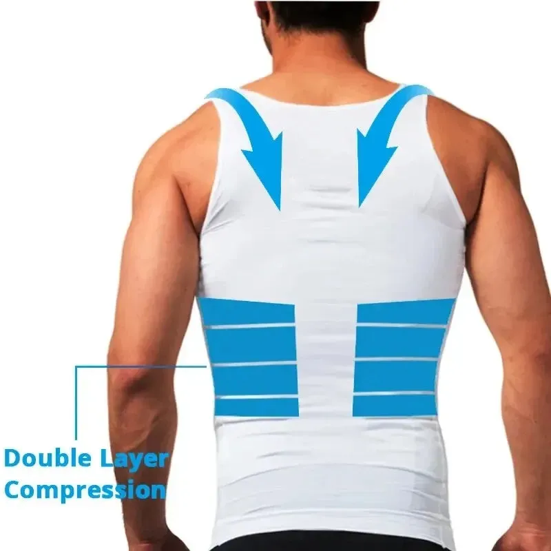 Men's Slimming Compression Vest - Seamless Waist Trainer Tank Top for Belly Control and Weight Loss Shapewear