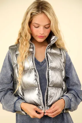 METALLIC PUFFER VEST