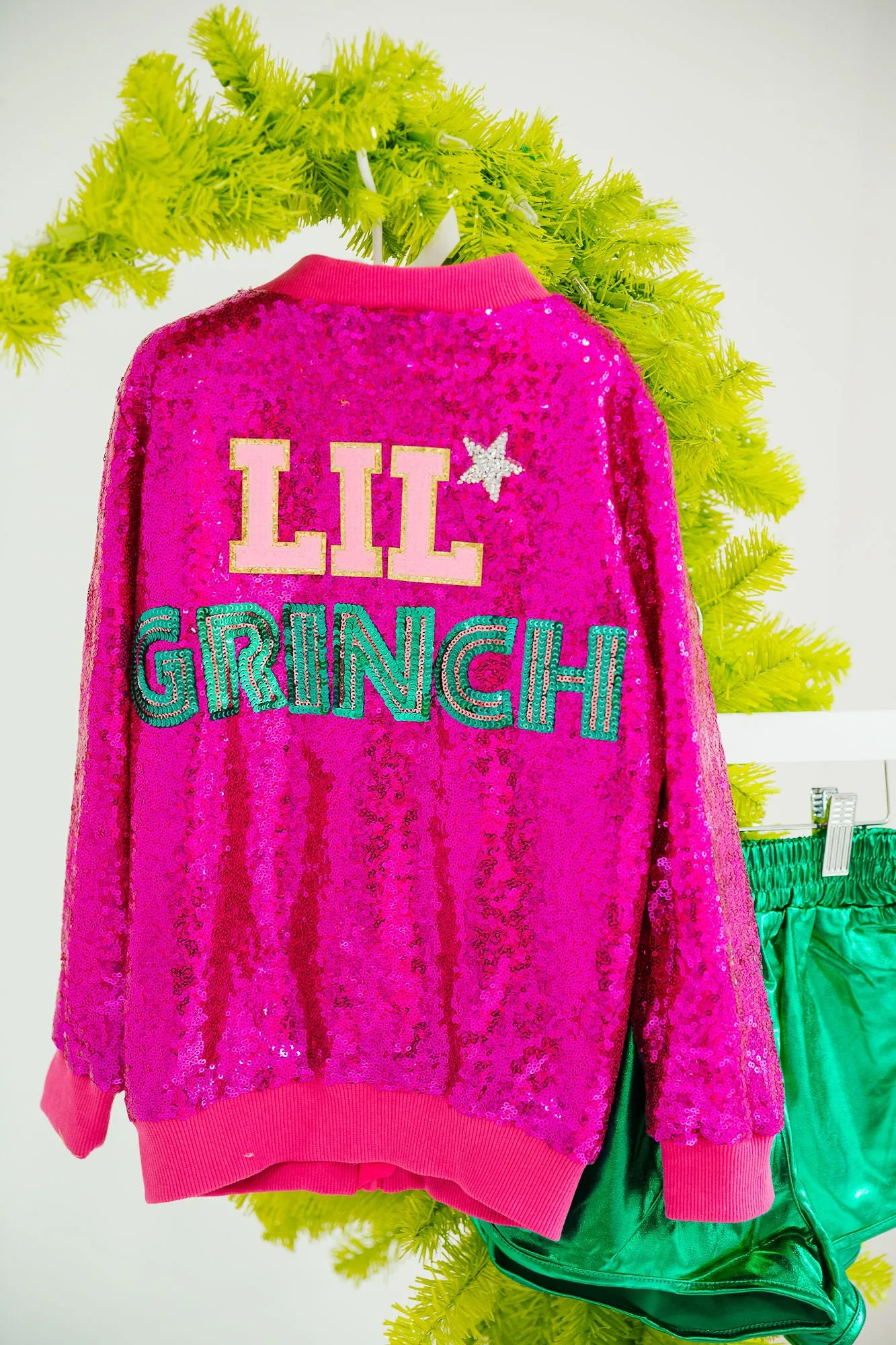 MINI KIDS LIL GRINCHY SEQUIN JACKET