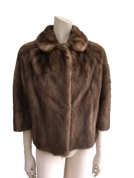 MINK FUR COAT SHORT JACKET $5,000 Size XS S UK 6 - 8 US 2 - 4 Small Ladies