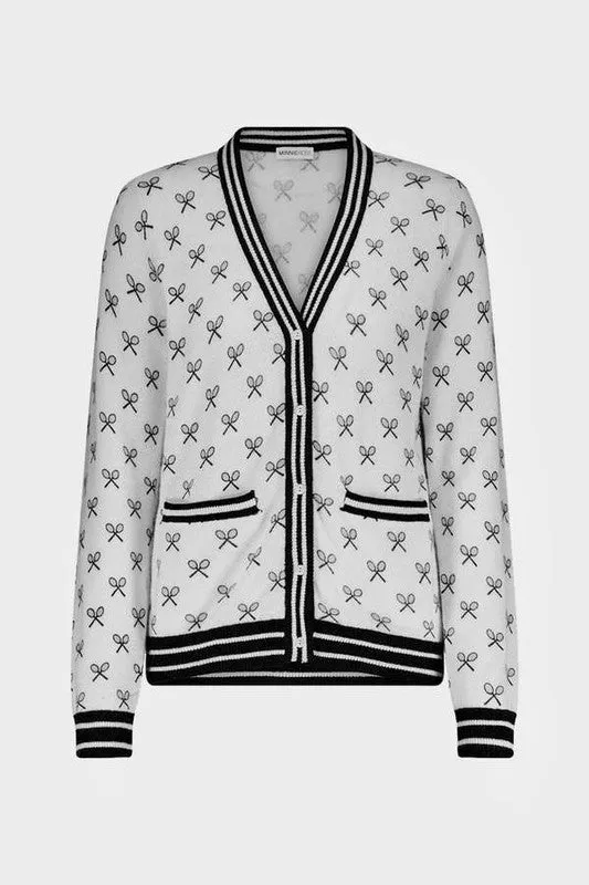 Minnie Rose Cotton Tennis Cardigan - White