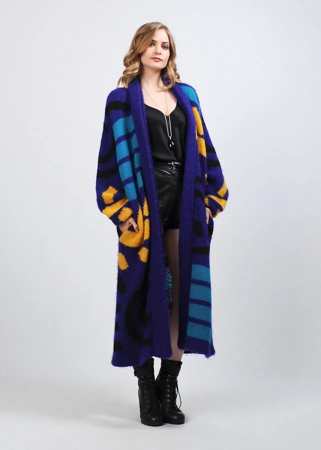 Mohair Wool Maxi Sweater Coat