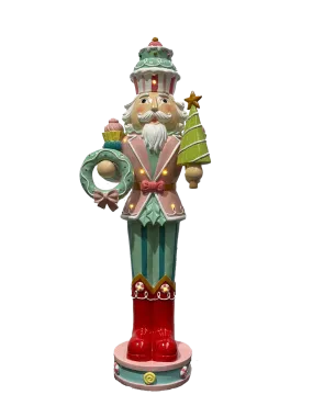 Nutcracker With lights Pink Jacket and Red Boots 107cm