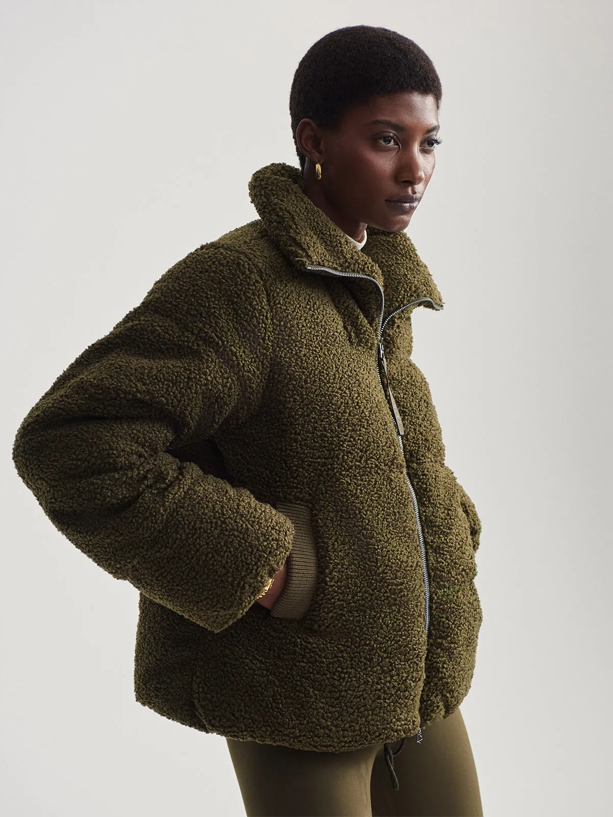 Olive Wilkins Sherpa Puffer Jacket