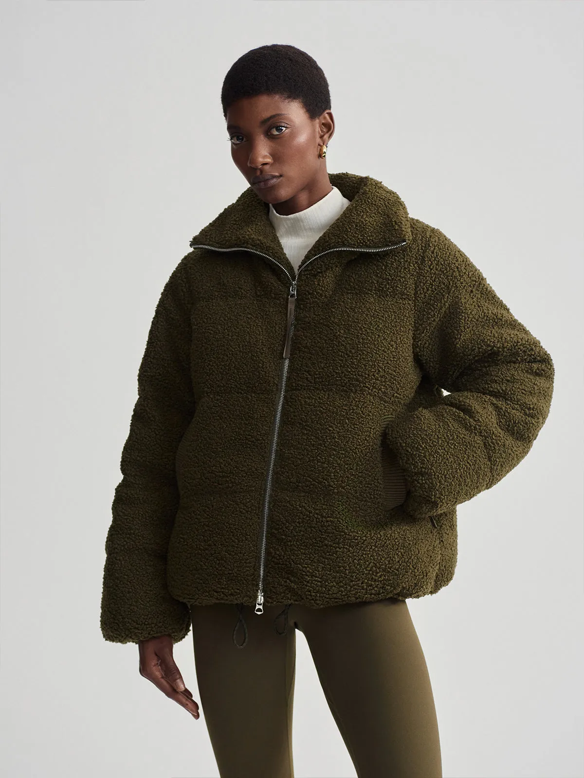 Olive Wilkins Sherpa Puffer Jacket