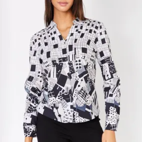 Original Geo Print Fitted Shirt