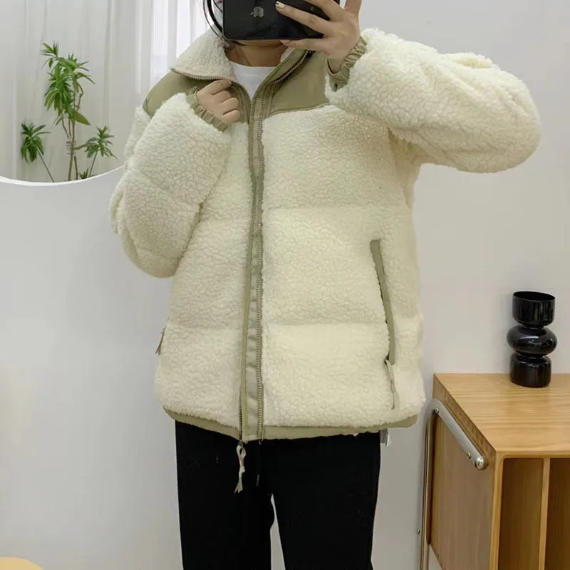 Oversized Bomber High Pile Sherpa Puffer Winter Padded Jacket