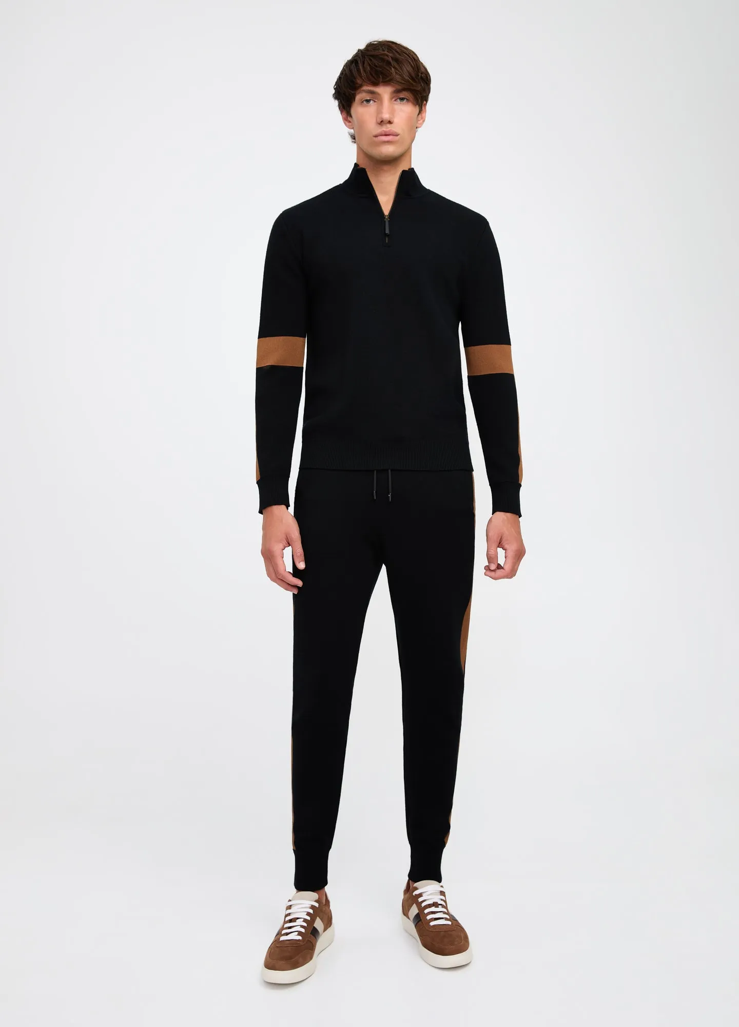 Panelled Funnel Neck Sweater Black