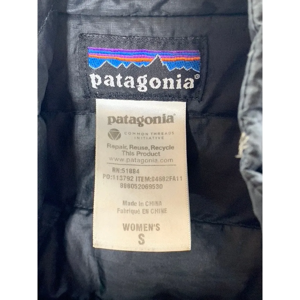 PATAGONIA Women's Black Zip-Up Stand Collar Puffer Jacket SZ S