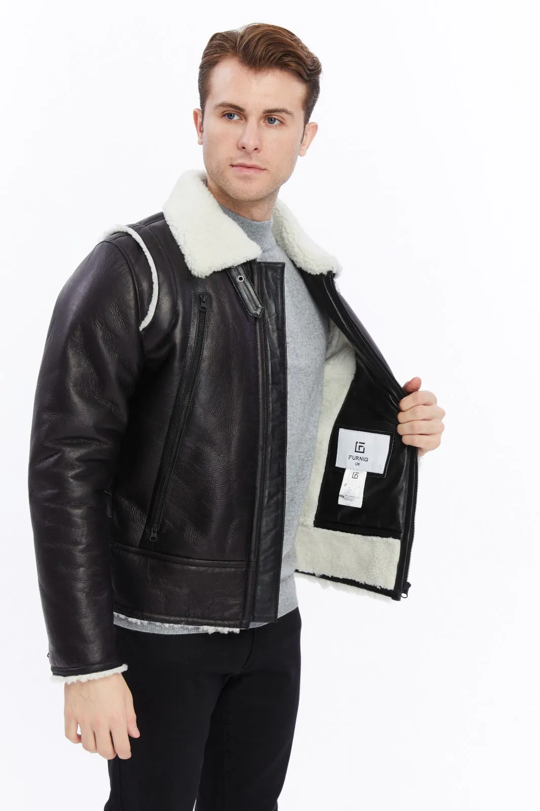 Premium Black Leather Jacket with Sheepskin Interior