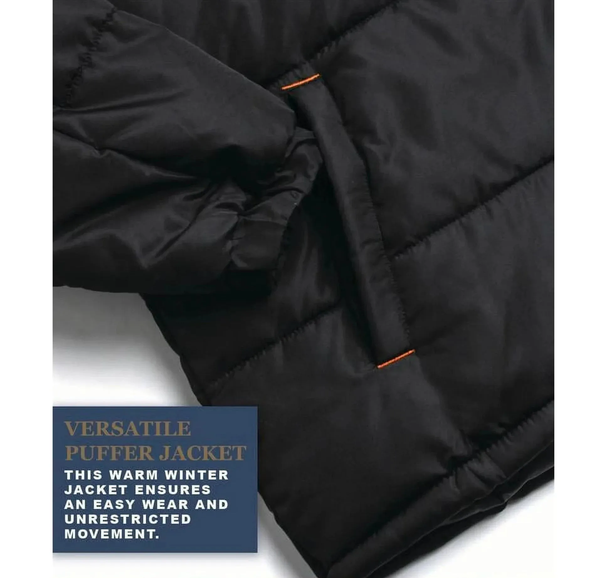 Quilted Blocked Heavy Puffer Black