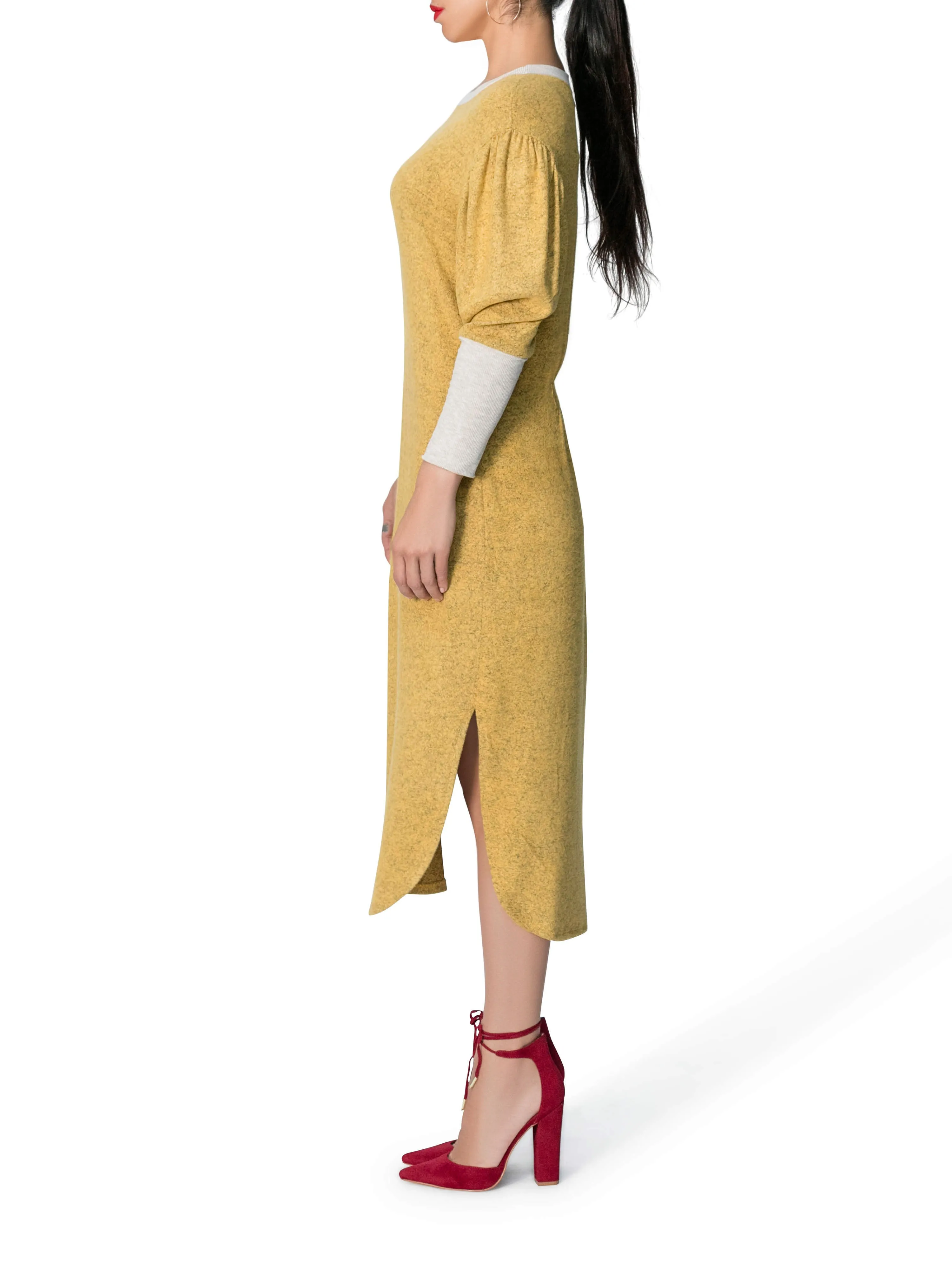 "Faith" Yellow Sweater Dress