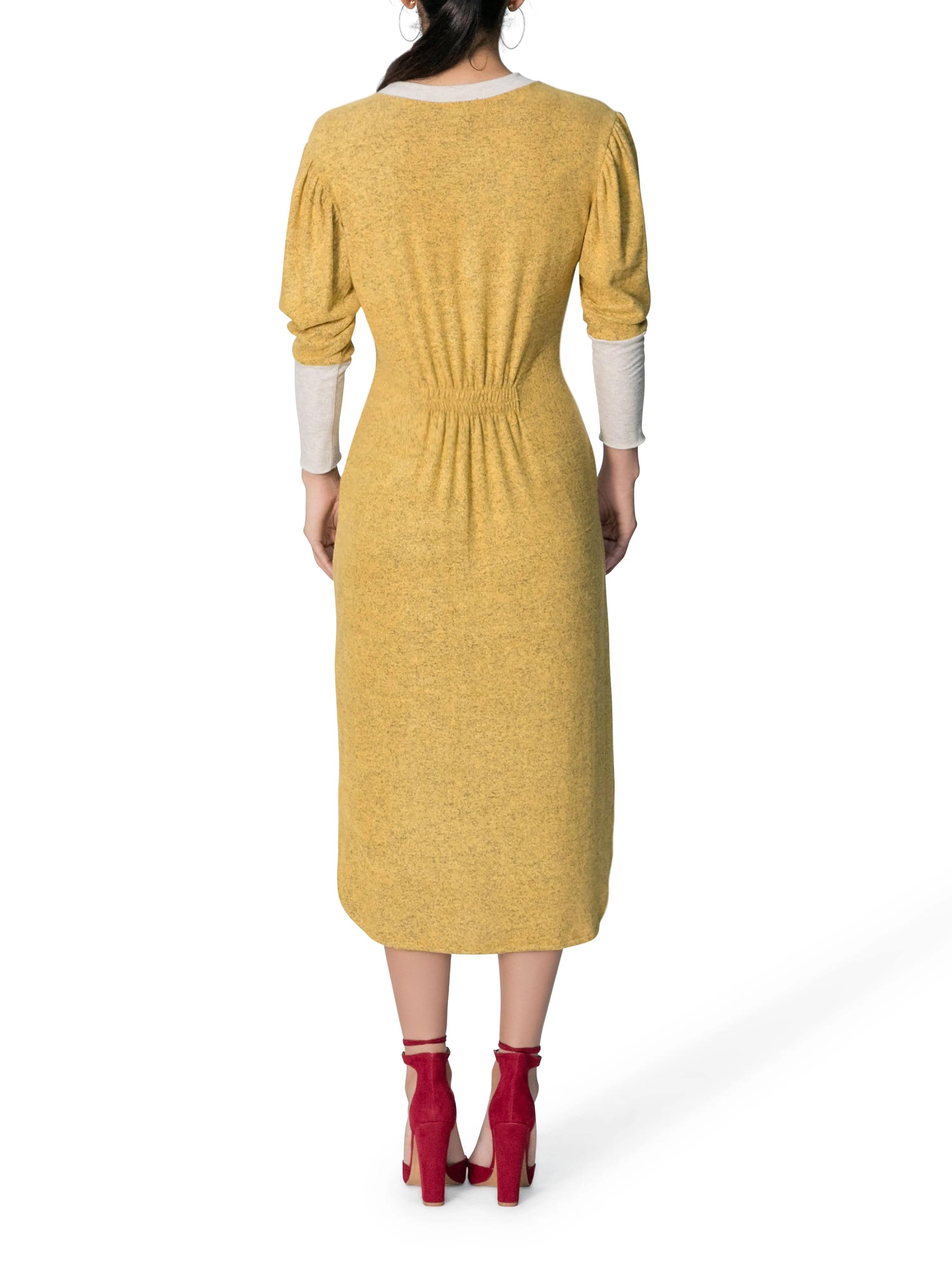 "Faith" Yellow Sweater Dress