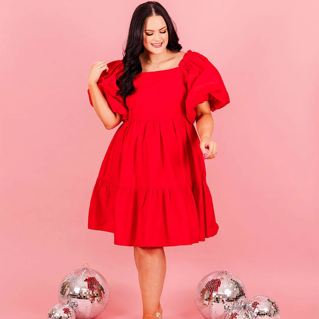 Raindrops On The Streets Dress, Red