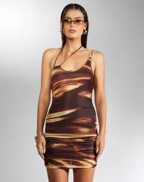 Ranti Bodycon Dress in Bleach Drip