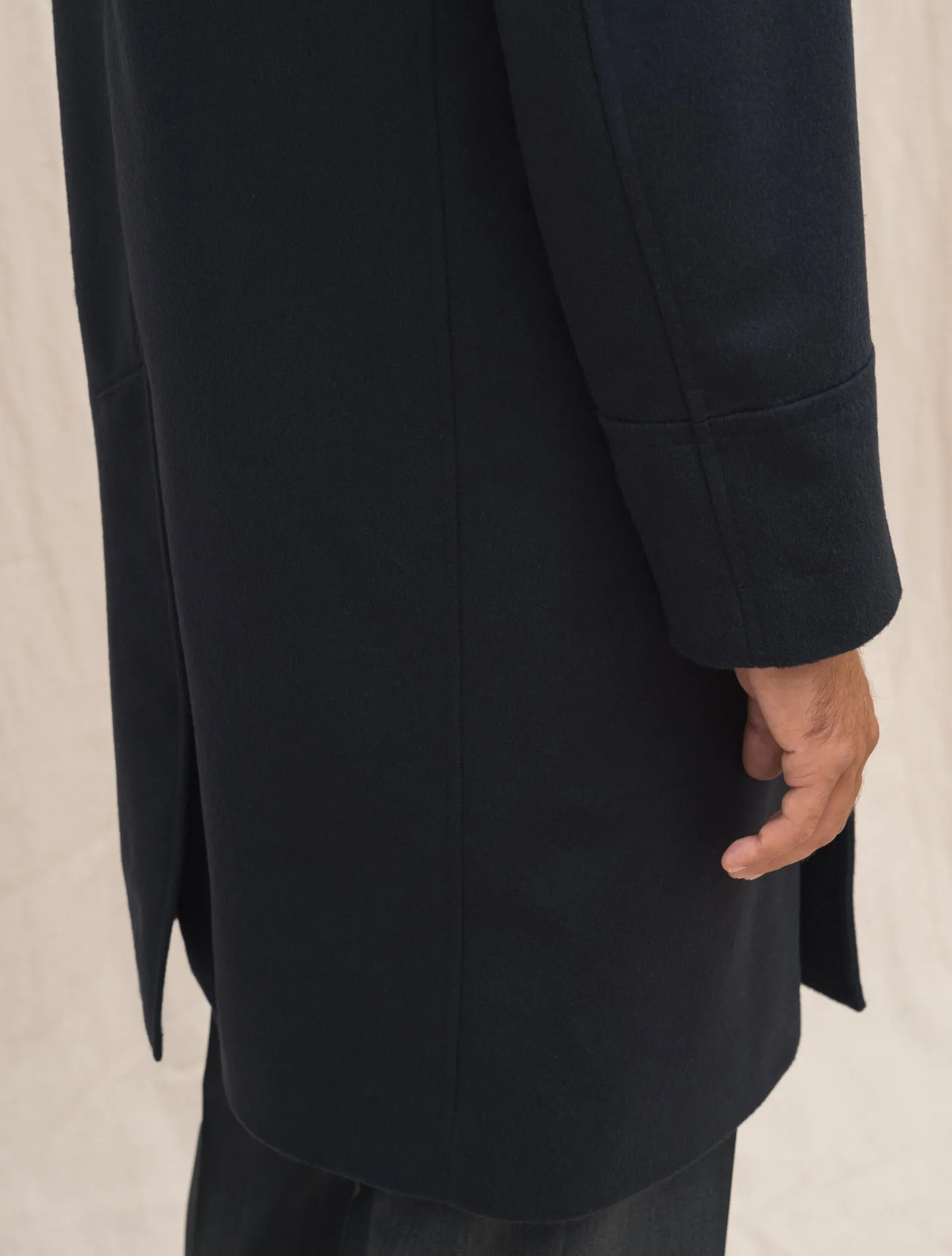 Redford Double Breasted Wool Coat Navy