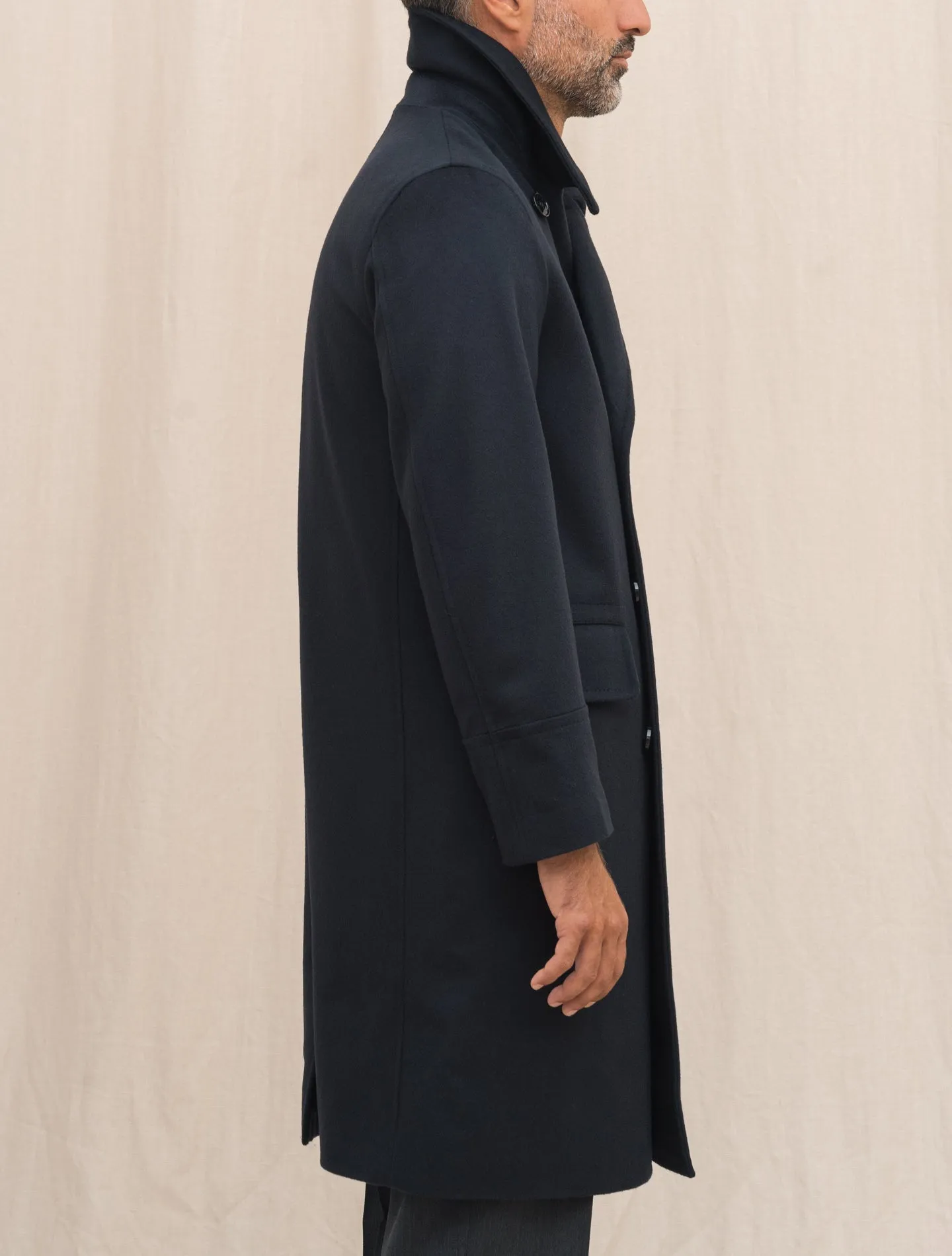 Redford Double Breasted Wool Coat Navy