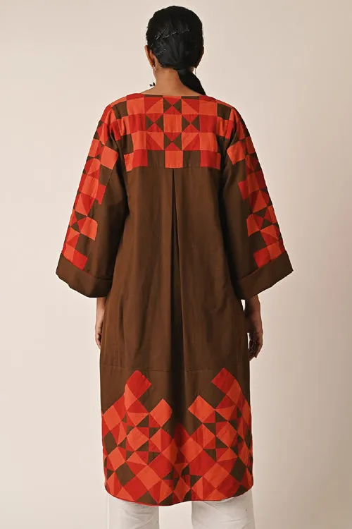 Rishta Long Brown Ralli Jacket