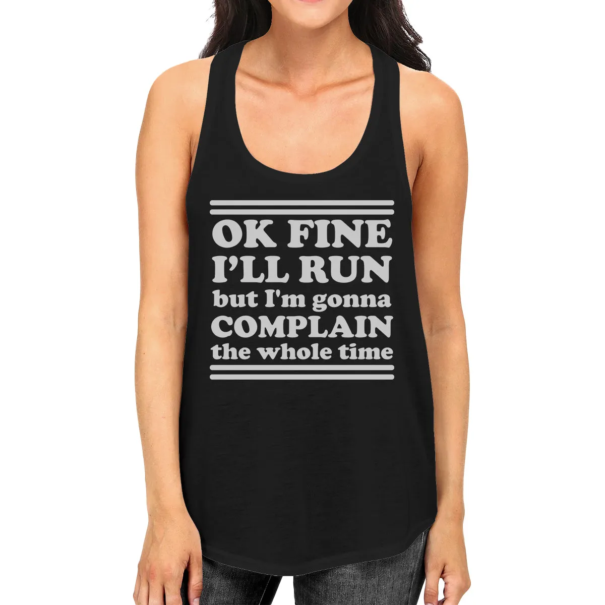 Run Complain Womens Funny Work Out Cute Racerback Tank Top Gag Gift