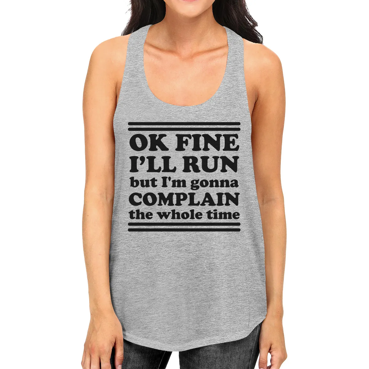 Run Complain Womens Funny Work Out Cute Racerback Tank Top Gag Gift