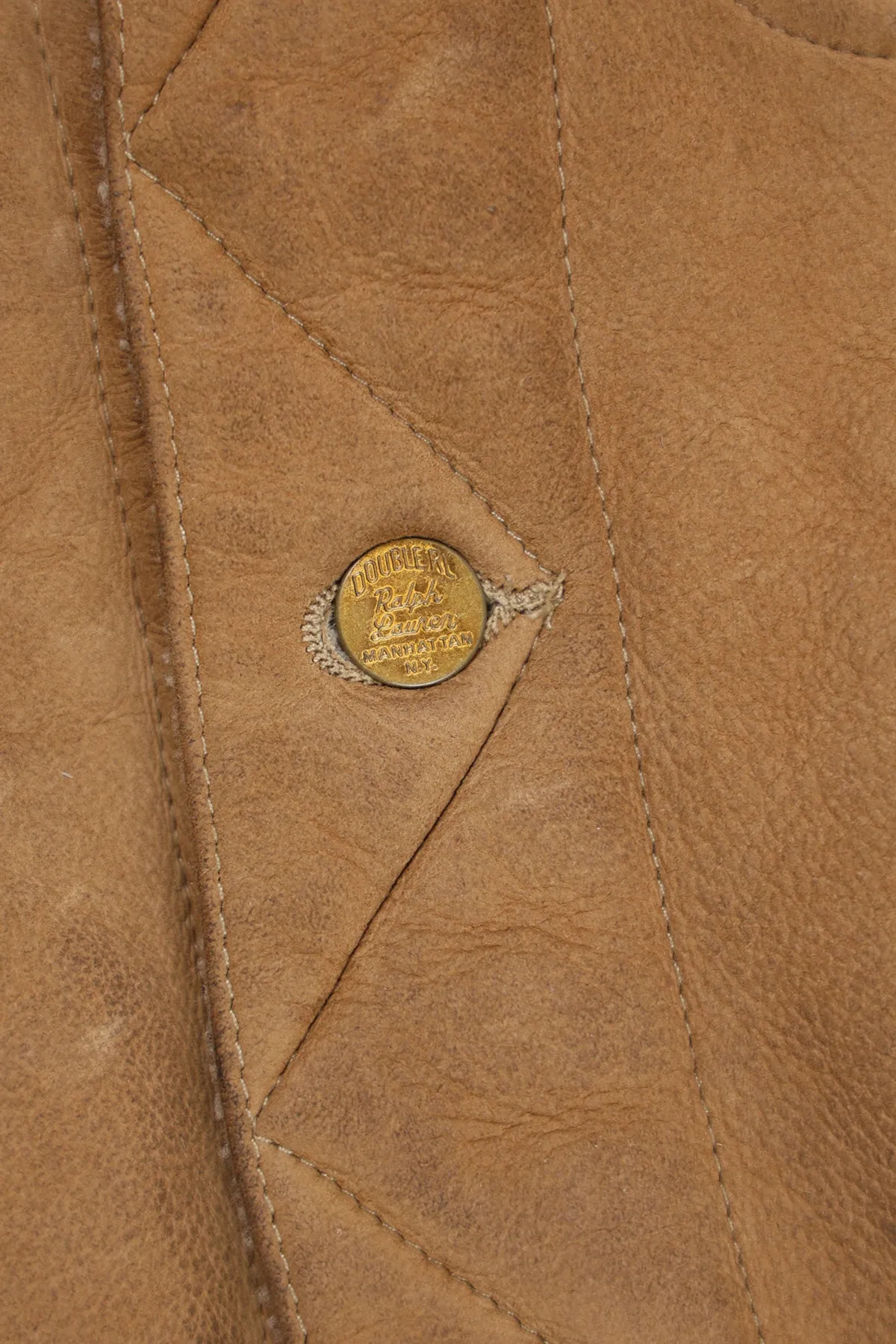 Shearling Lined Suede Trucker Jacket - Khaki