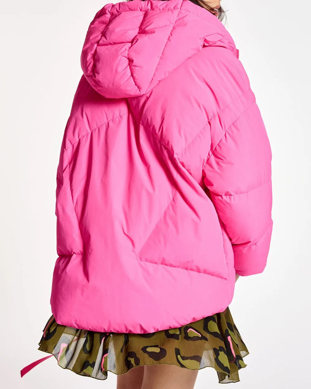 Shocking Rose Chameleon Puffer Jacket