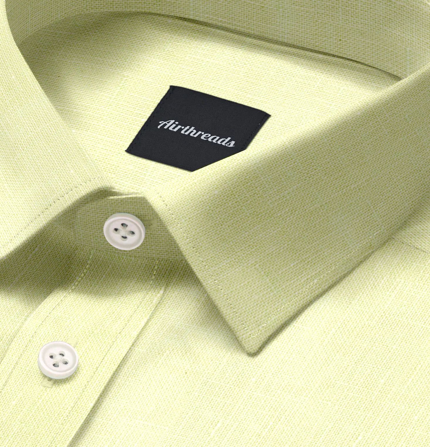 Short Sleeve Linen Shirt in Yellow