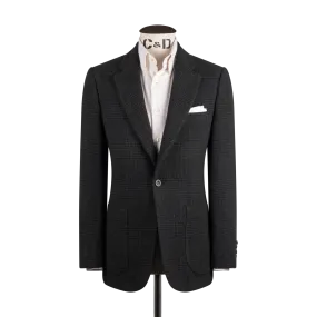 Single Breasted Notch Lapel Jacket in Green Glen Check