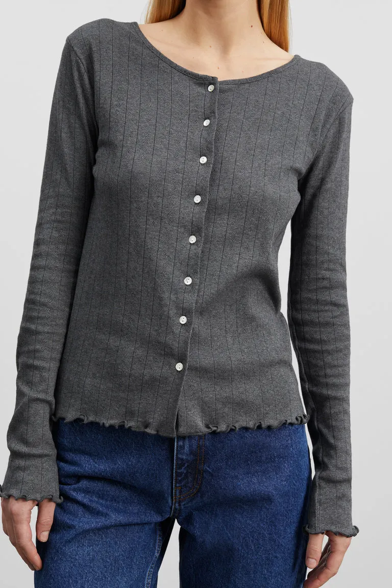 SKALL - Edie Cardigan - Dark Grey Melange