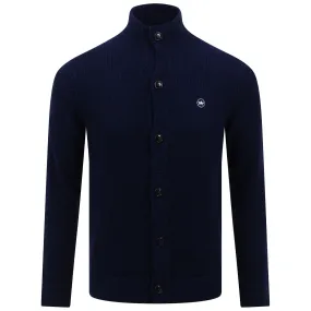 Snowcap Full Button Cardigan Navy - AW22