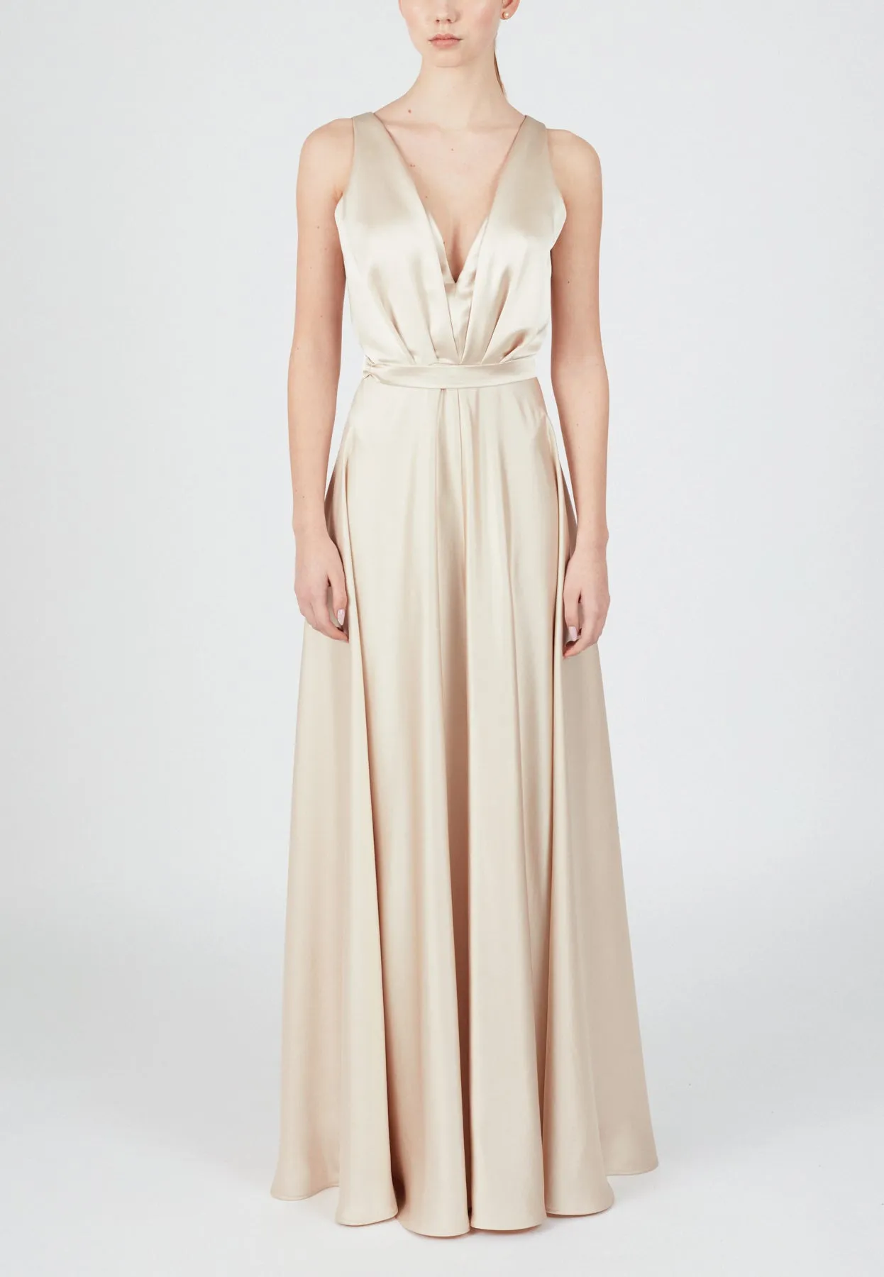 SOFI beige long bridesmaid dress