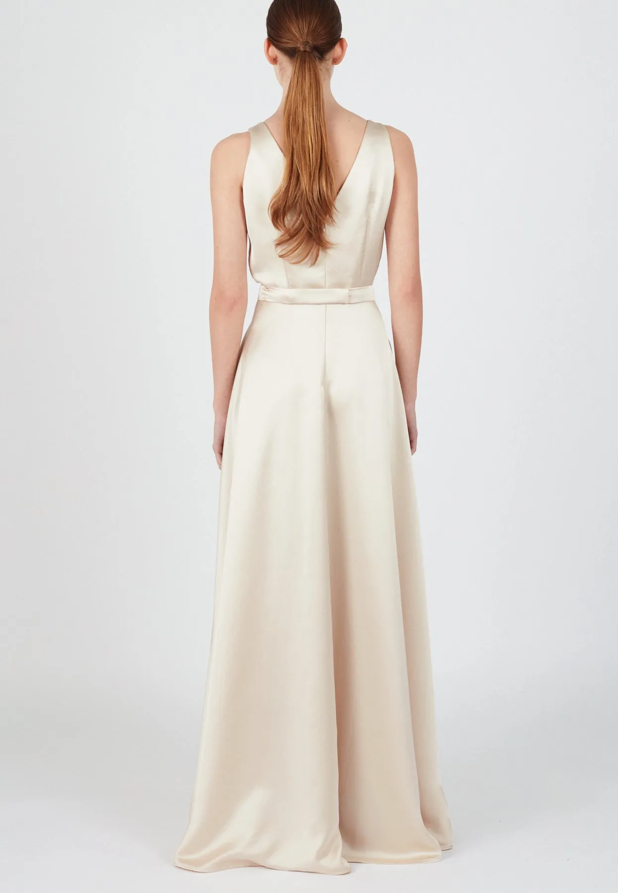 SOFI beige long bridesmaid dress