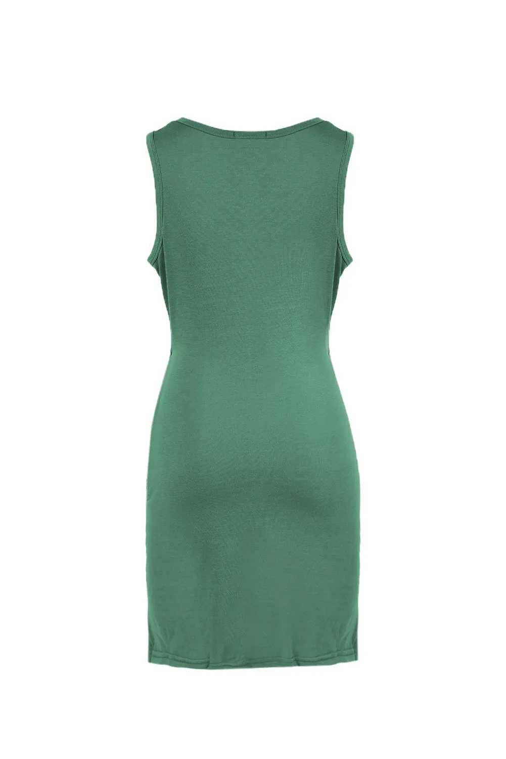 Solid Color Ruched Cut Out Waist Bodycon Dress