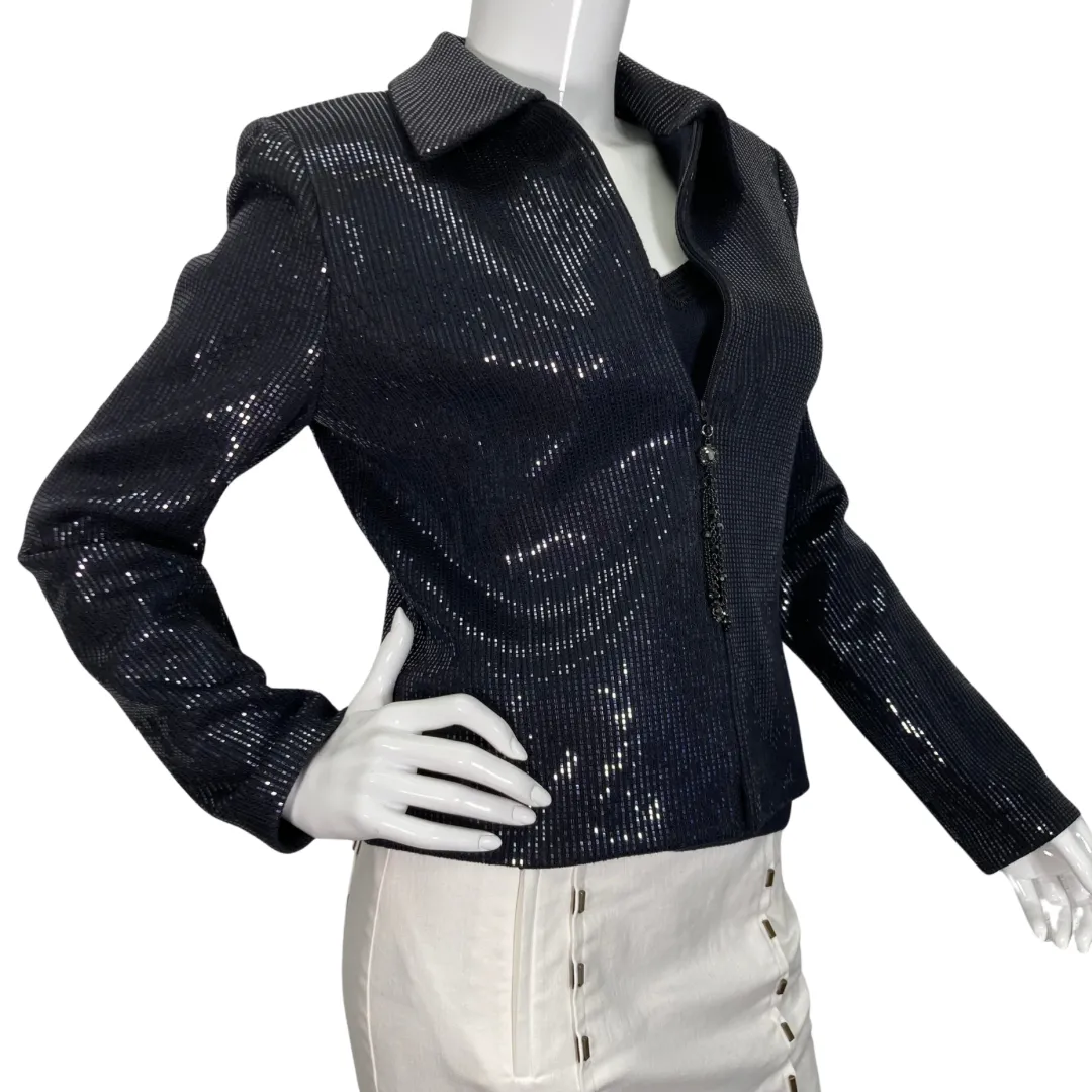 St. John Black Evening Shimmery Jacket and Top