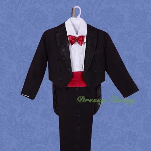 ST001A Boys' 5 Pcs Set Tail Formal Tuxedo Suits Christening Outfit Pageboy Size 9 Months - 8