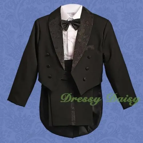 ST001A Boys' 5 Pcs Set Tail Formal Tuxedo Suits Christening Outfit Pageboy Size 9 Months - 8