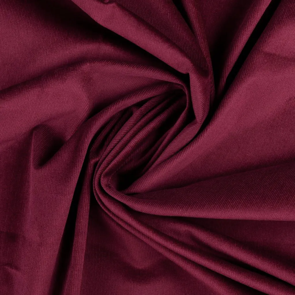 Stretch Cotton Needlecord - Burgundy