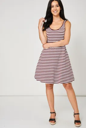 Striped Criss-Cross Back Dress Ex-Branded