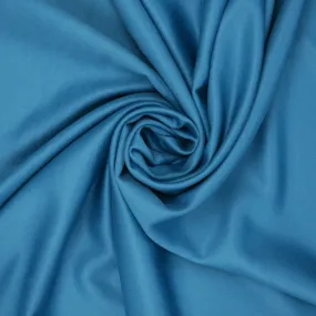 Teal Blue Solid Silk & Wool Blend Fabric