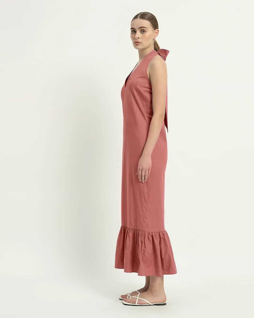 The Wellsville  Ivory Pink Cotton Dress