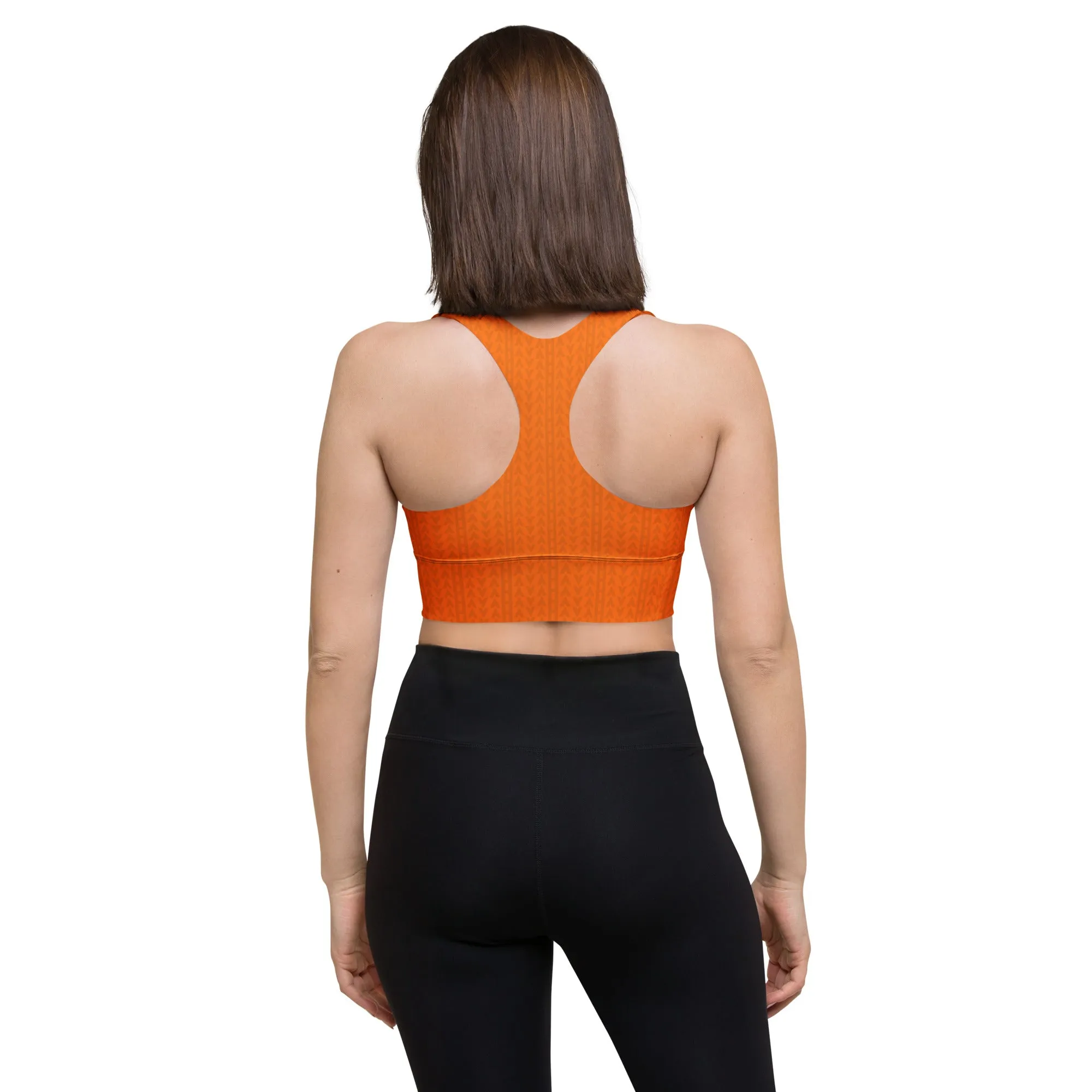 Tiger Orange Longline Sports Bra