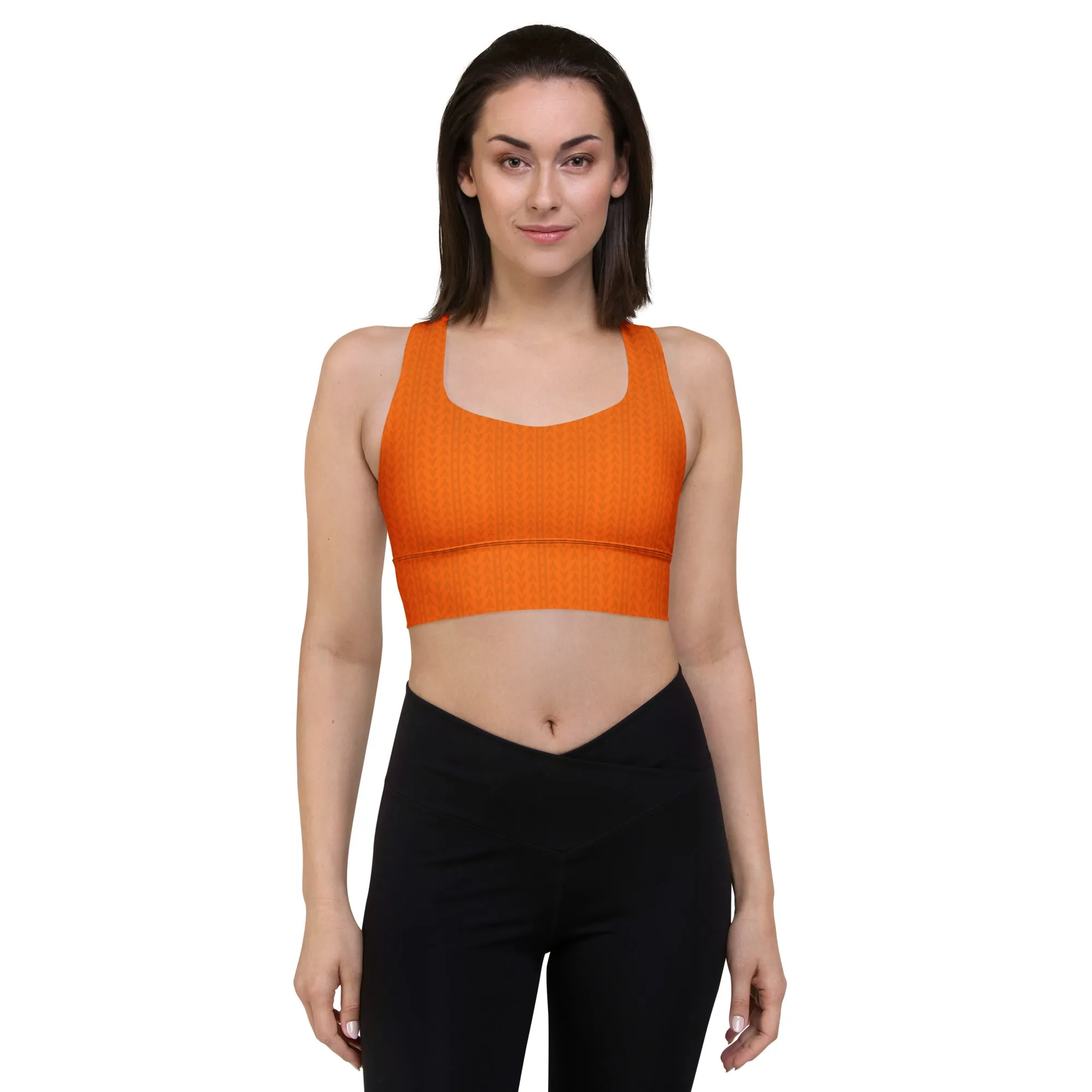 Tiger Orange Longline Sports Bra