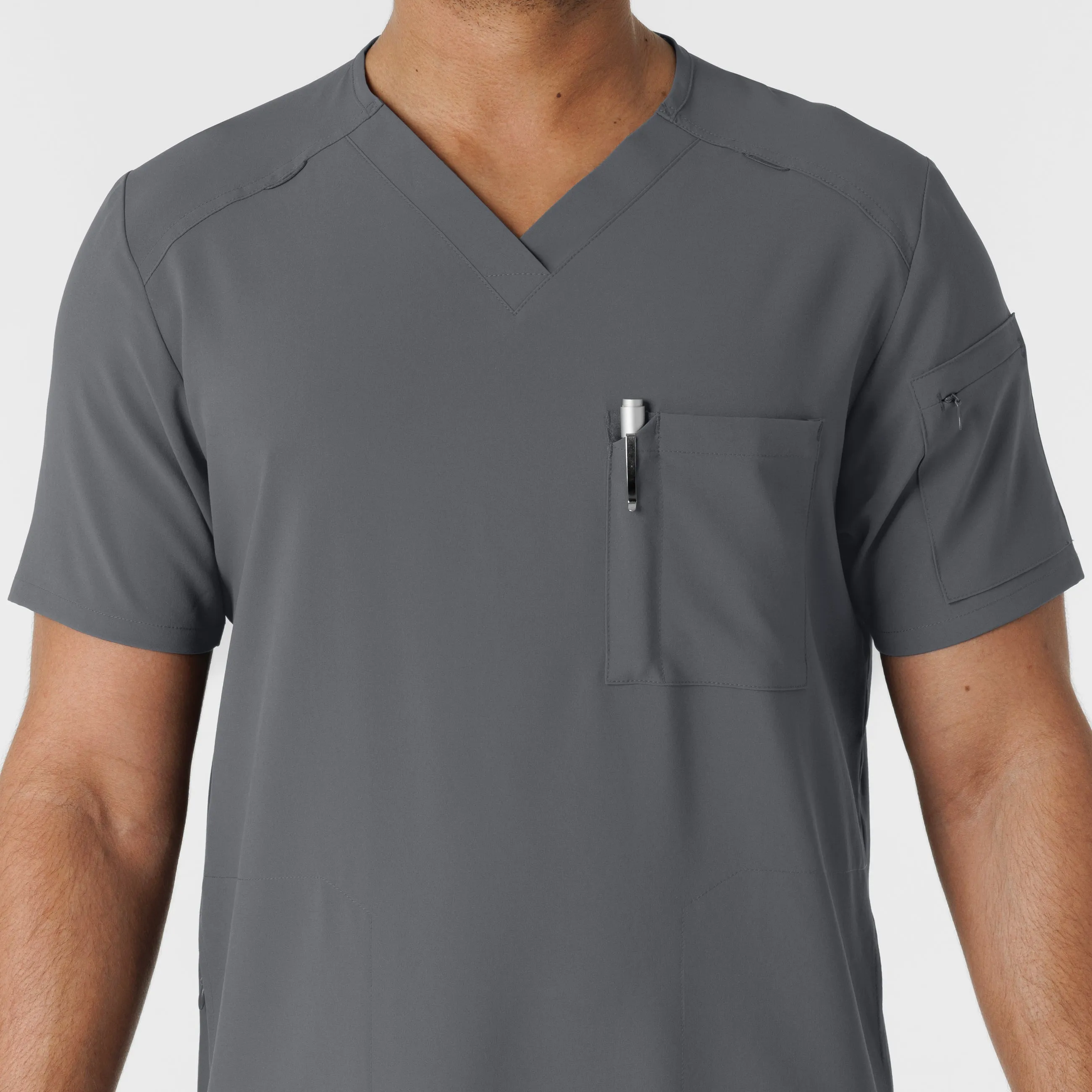 UMSL RENEW Men's V-Neck 5 Pocket Scrub Top With Logo