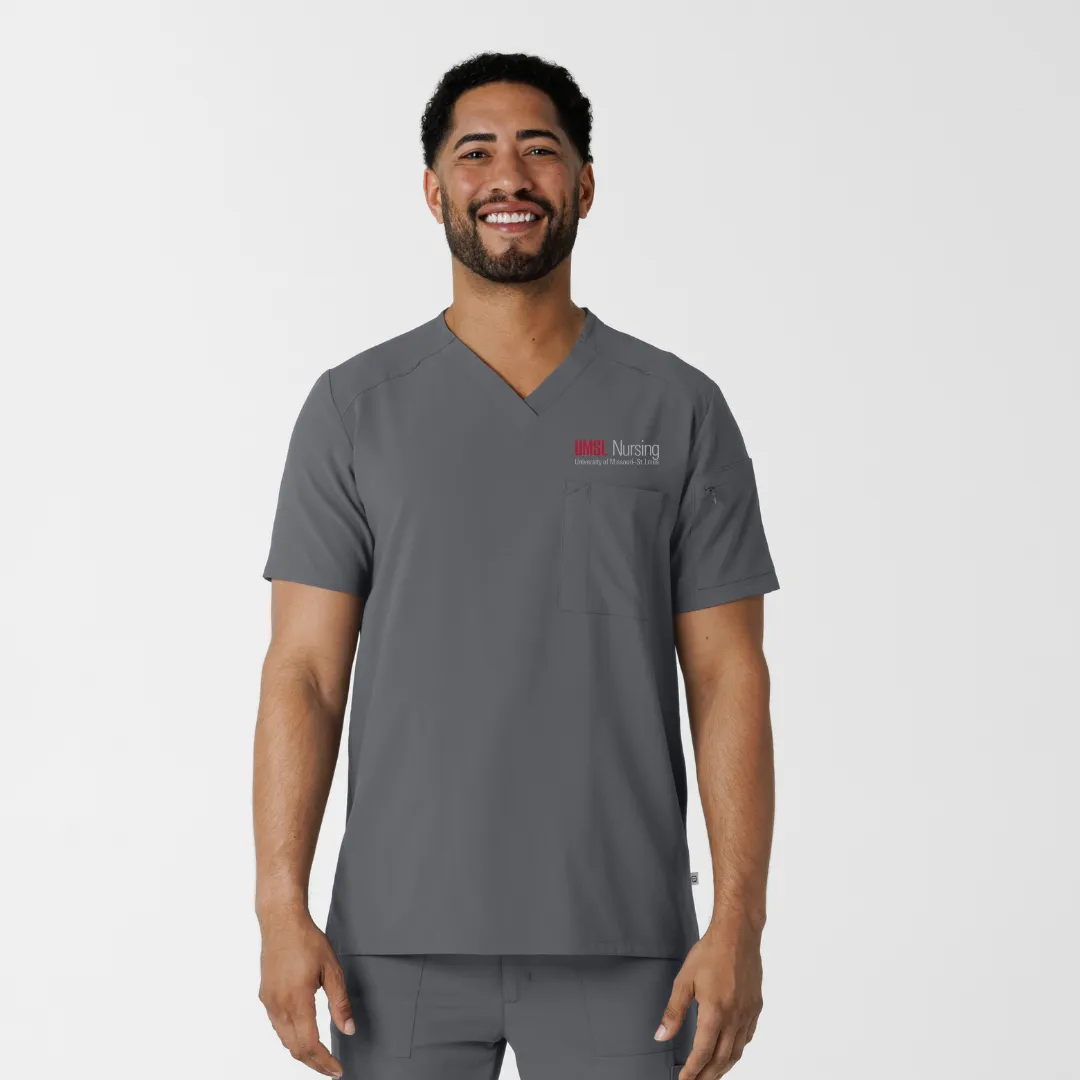 UMSL RENEW Men's V-Neck 5 Pocket Scrub Top With Logo