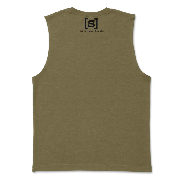 Unisex Jersey Muscle Tank-Heather Olive