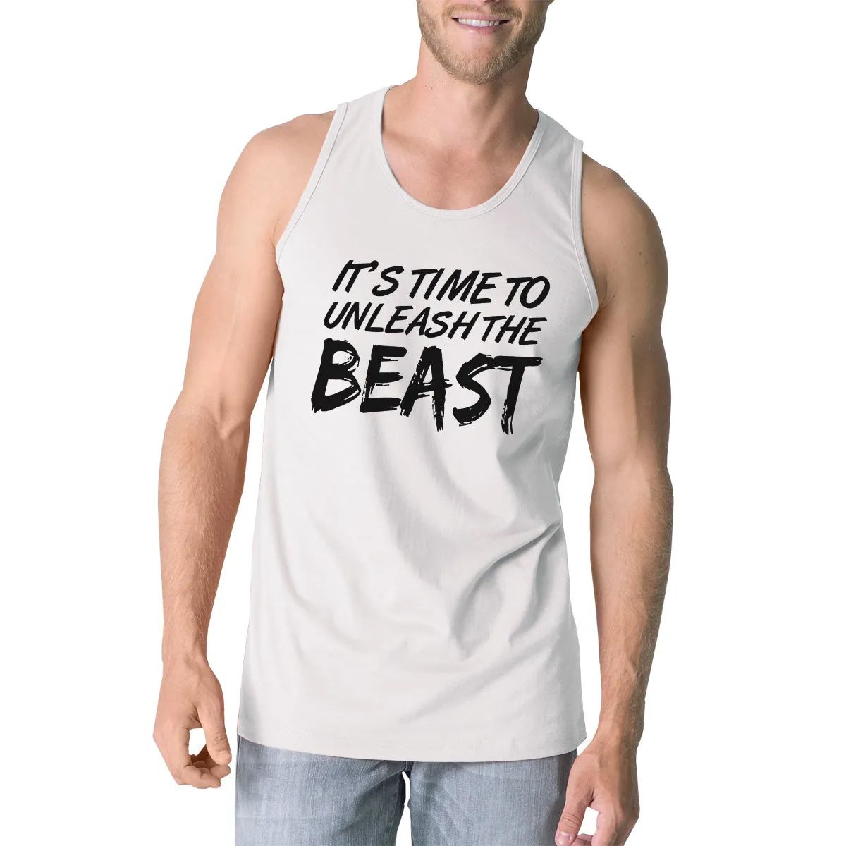 Unleash Beast Mens Cute Racerback Tank Top Funny Gift Tank Tops