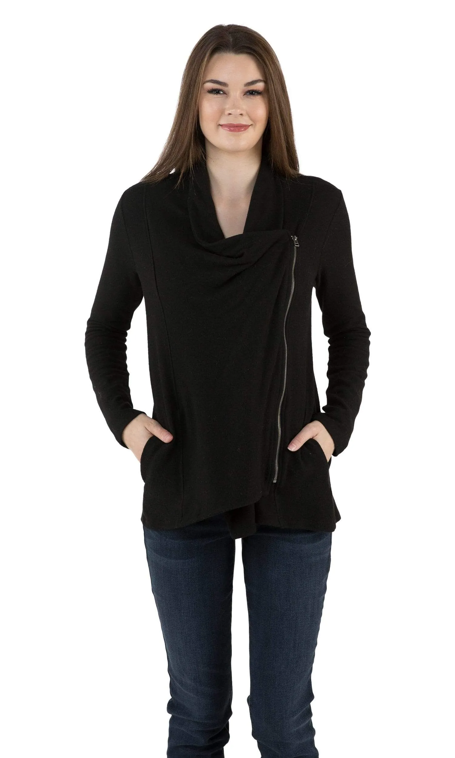 Velvet by Graham & Spencer Jesseray Cozy Jersey Zip-Up Cardigan