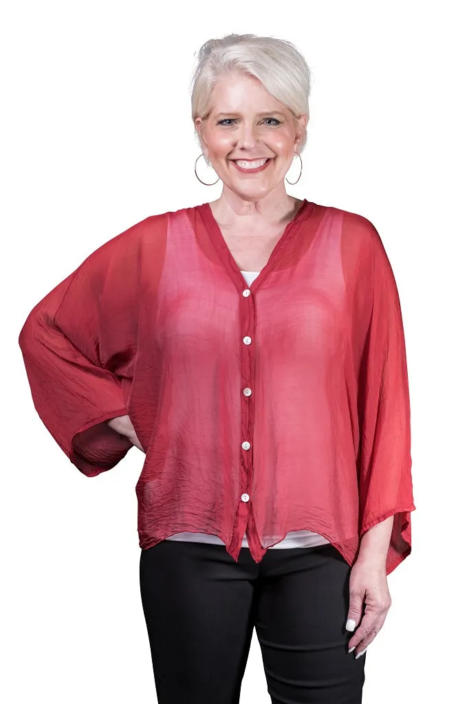 Viola Silk Button Front Blouse (BQ208)