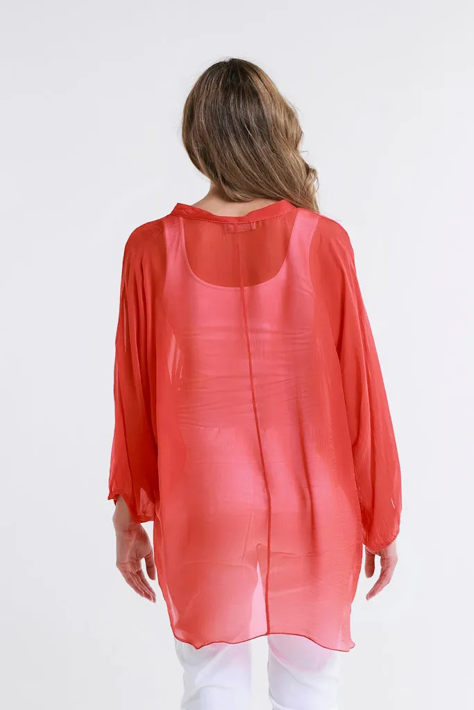 Viola Silk Button Front Blouse (BQ208)